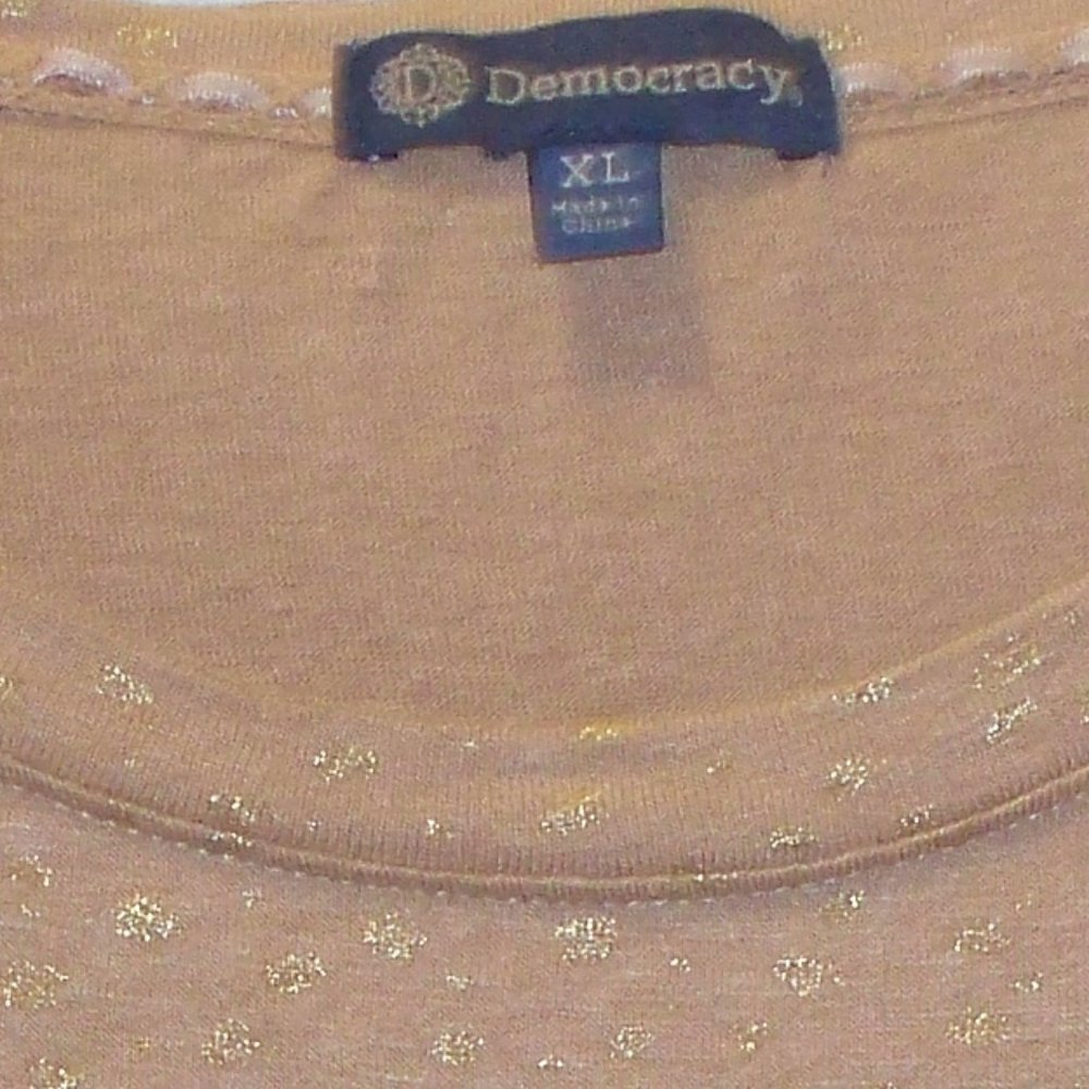Democracy Tunic top beige with gold - Picture 2 of 3